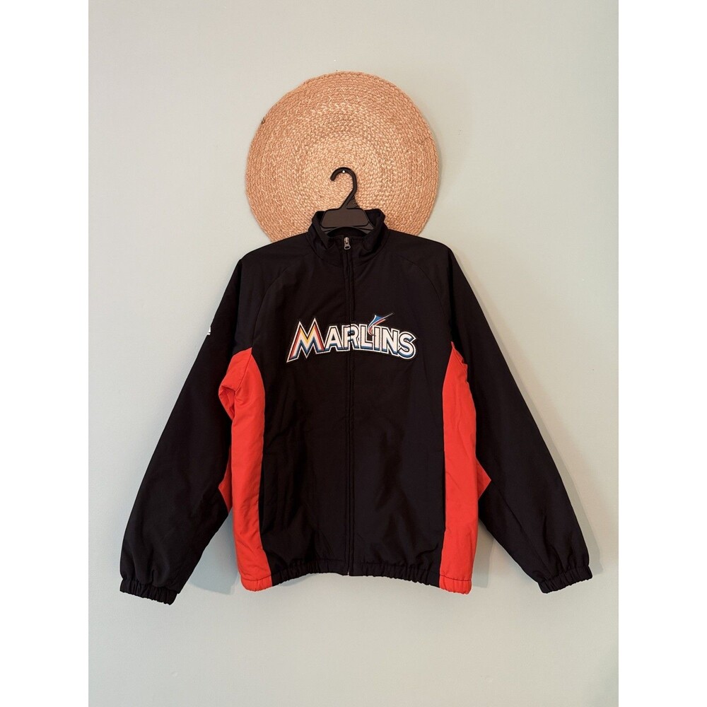MLB Authentic Majestic Miami Marlins Full Zip Jacket Youth L